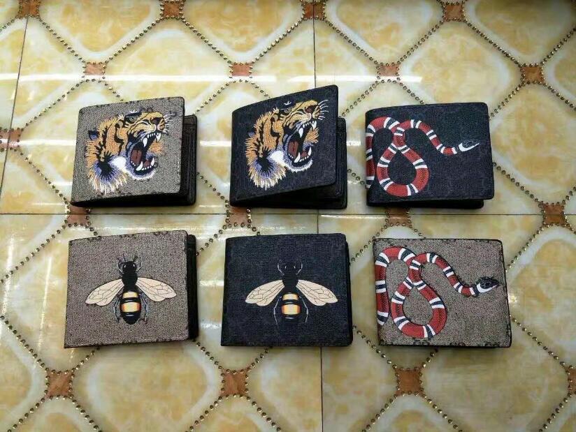 New Fashion Men Wallet Leather animal black snake Tiger bee Wallets High quality Women Short Wallet Purse card Holders with box
New Fashion Men Wallet Leather animal black snake Tiger bee Wallets High quality Women Short Wallet Purse card Holders with box