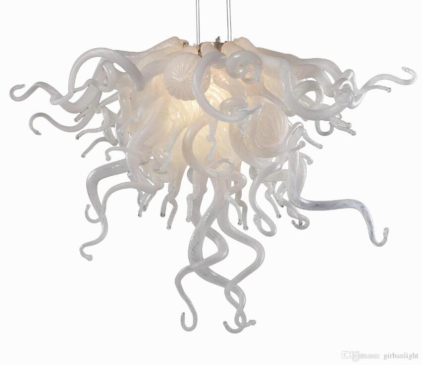 Customized White Blown Lamp Chandeliers Light Energy Saving Modern Art Glass Style Italy Designed LED Chandelier for Home Decor