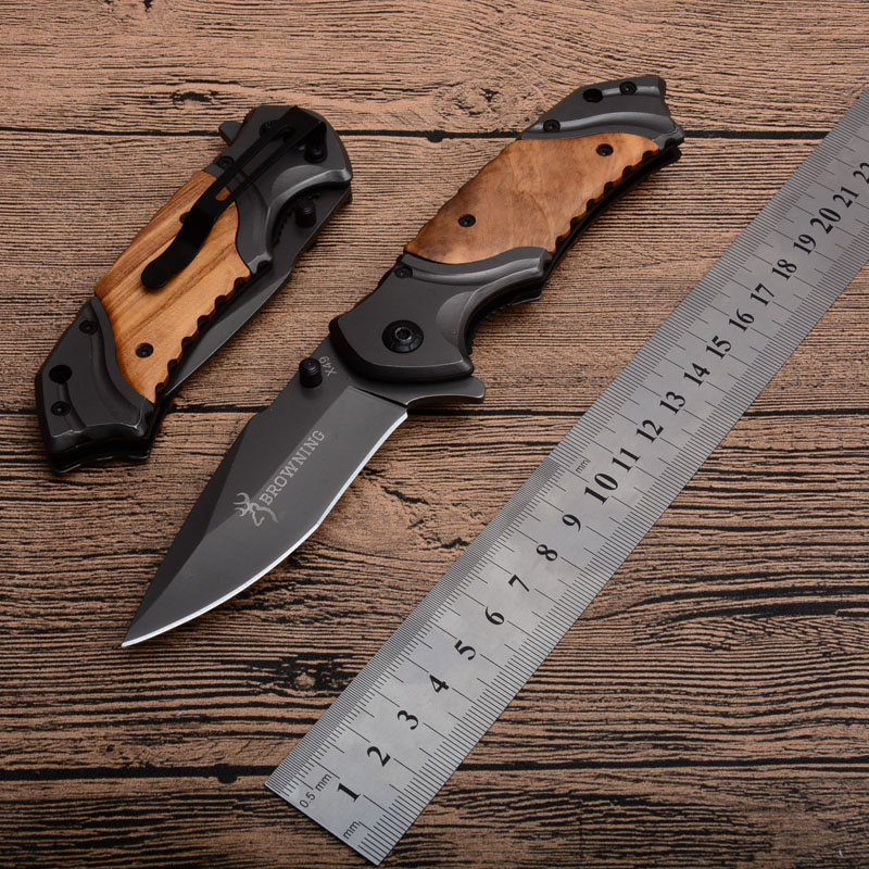 Browning X49 Fast Open Tactical Folding Knife 5Cr15Mov 57HRC Titanium Wood Handle Hunting Survival Pocket Knife Utility
Browning X49 Fast Open Tactical Folding Knife 5Cr15Mov 57HRC Titanium Wood Handle Hunting Survival Pocket Knife Utility