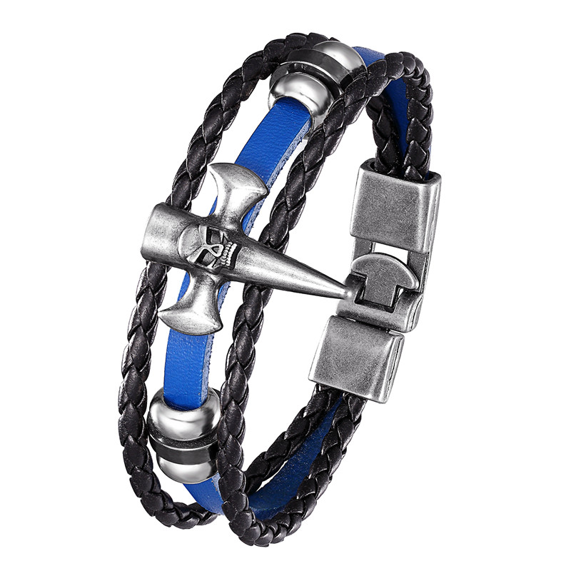 Genuine leather men's retro classic bracelet jewelry with handmade charm multilayer woven alloy skull handmade gift for cool men
Genuine leather men's retro classic bracelet jewelry with handmade charm multilayer woven alloy skull handmade gift for cool men