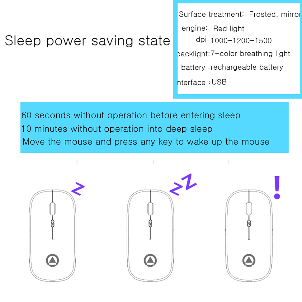 Rechargeable Mouse Wireless Silent LED Backlit Mice USB Optical Ergonomic Gaming Mouse PC Computer Mouse For Laptop Computer PC