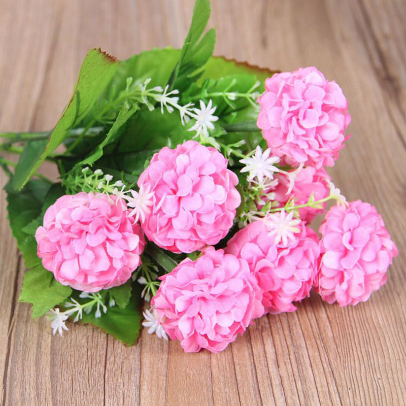 2020 Hydrangea artificial flower Blossom Bouquet/Home/Wedding Decoration Artificial Flowers Bridal Bouquet Flower Real Touch