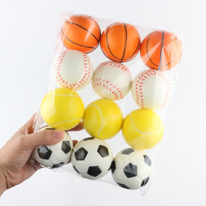 Football Basketball Tennis Baseball Kindergarten Baby Toy PU Foam Ball Anti Stress Sports Balls Stress Relief Decompression Squeeze Toys Anxiety Relie