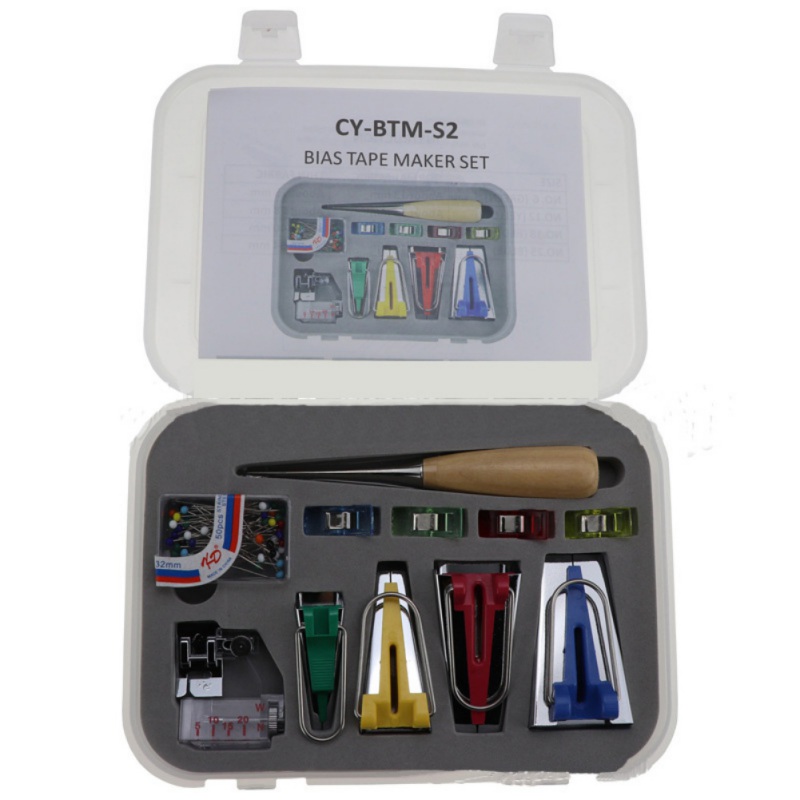 Machine Tools Binding Sew Multifunction Sewing Bias Tape Maker Set DIY Patchwork Quilting Tool Presser Sewing accessories11