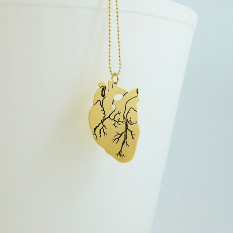 Anatomical heart gold necklace - cardiology pendant biology free ship 12pcs/lot V191129
Anatomical heart gold necklace - cardiology pendant biology free ship 12pcs/lot V191129