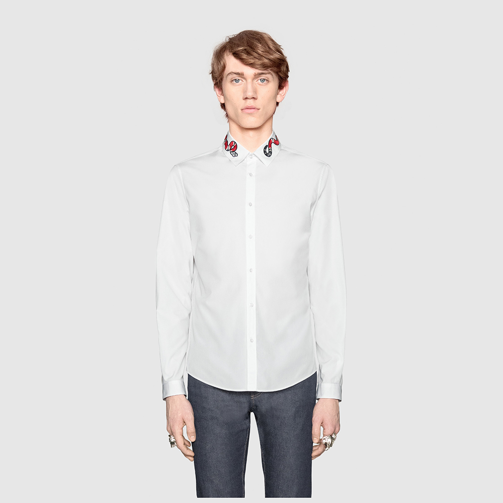 New Fashion Spring Autumn Embroidery Collar Coral snake Mens Shirts Long Sleeve Slim Fit Casual Cool Business Social Shirt for Male, White
New Fashion Spring Autumn Embroidery Collar Coral snake Mens Shirts Long Sleeve Slim Fit Casual Cool Business Social Shirt for Male, White