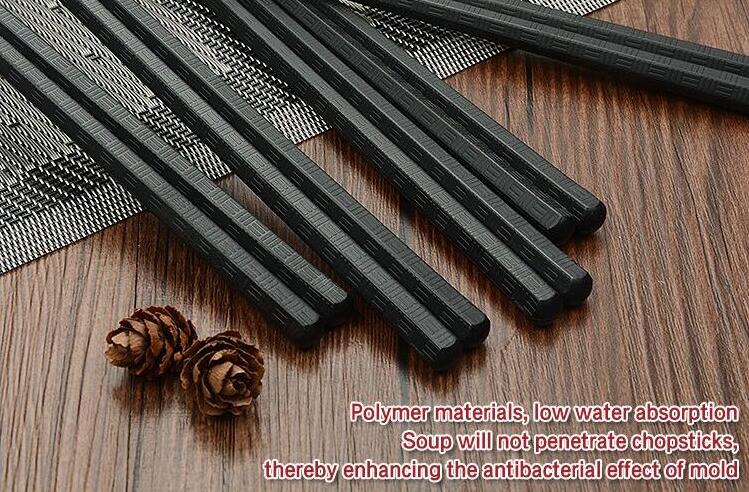 200pair sushi chopsticks Reusable Japanese Non-Slip Hashi chop sticks glass fiber black blue pink chopstick