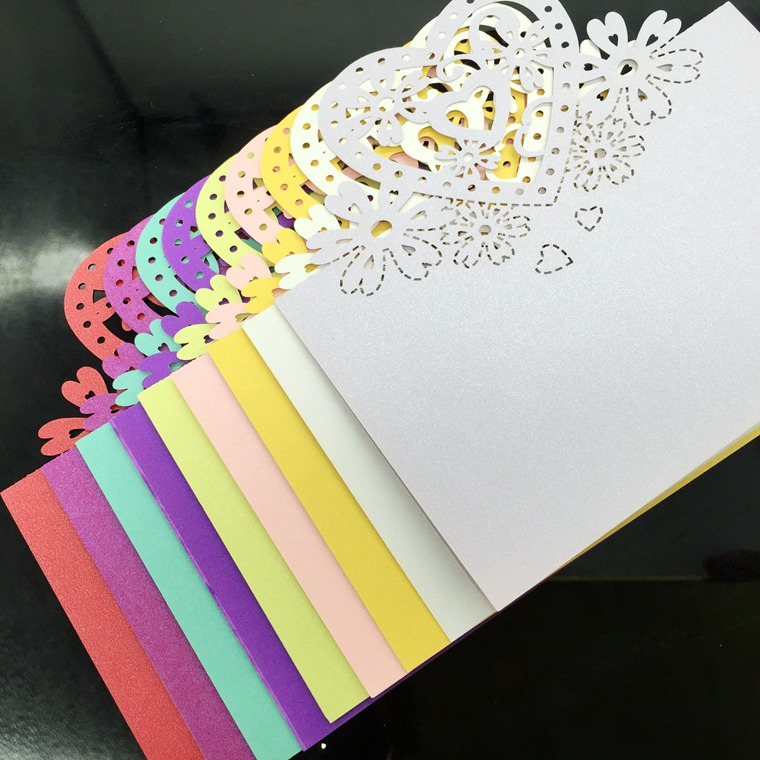 Laser Cut Place Cards Hearts Flowers Paper Carving Name Card For Party Table Decorations Seating Place Cards Weddings