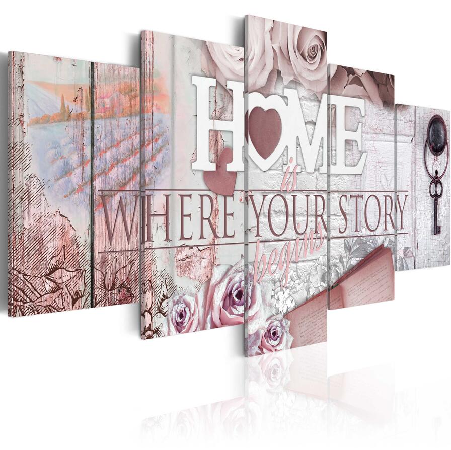 Home Sweet Home Art Unframed Print Canvas Wall Painting Picture Mural Home Christmas Decor ( No Frame )