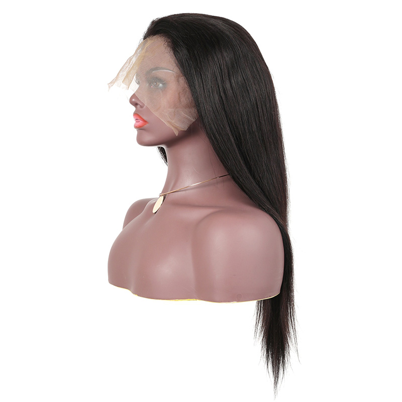 Brazilian Virgin Hair Full Lace Wigs 10-28inch Straight Human Hair Wig Adjustable Products Silky Natural Color