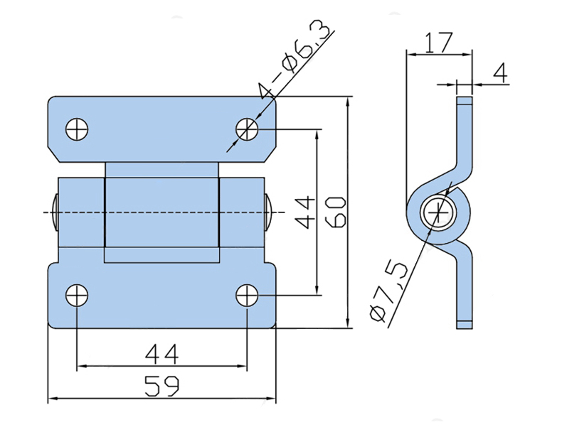 60mm Industrial Machinery Control Electric Cabinet Detachable Door Hinge Rittal Equipment Power Distribution Box Base Case Switchbox
