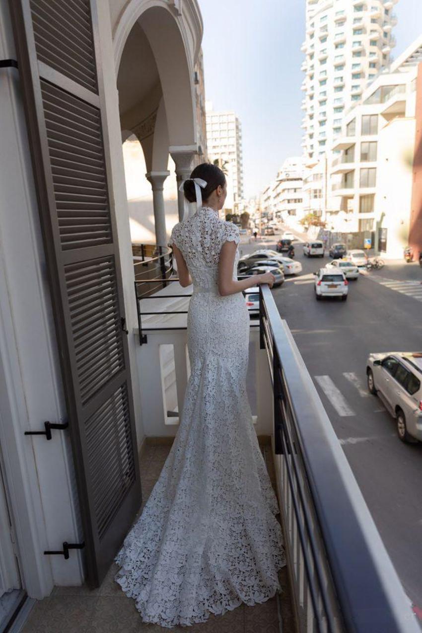 Vino Mermaid Julie Dresses with Short Jacket Sweetheart Sweep Train Full Lace Applique Bohemian Wedding Dress Bridal Gowns Vestidos