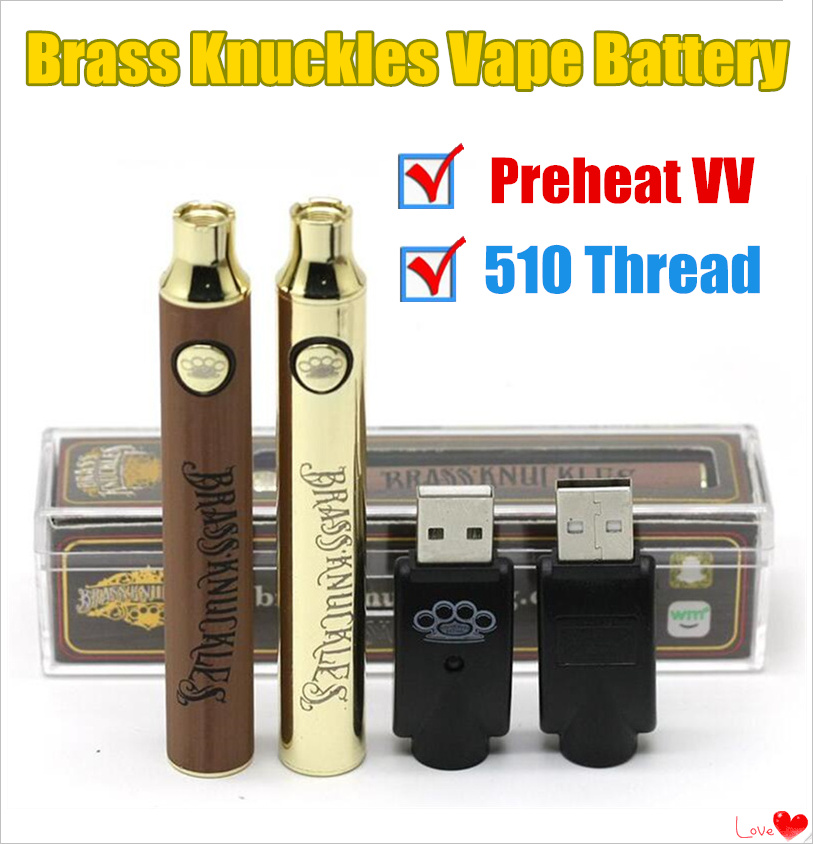 MOQ 5Pcs Brass Knuckles 510 Thread Vape Pen Battery with USB Charger Kit 650 900 mAh Preheat Voltage Adjustable Oil Cartridge Batteries Vapes
MOQ 5Pcs Brass Knuckles 510 Thread Vape Pen Battery with USB Charger Kit 650 900 mAh Preheat Voltage Adjustable Oil Cartridge Batteries Vapes
