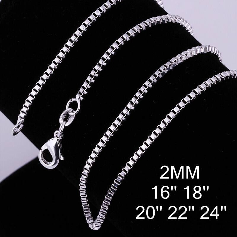 women 925 sterling silver plated 2MM box chain necklace size 16-24 inch SC09 Hot 925 silver plated Lobster Clasps Smooth Chains jewelry
women 925 sterling silver plated 2MM box chain necklace size 16-24 inch SC09 Hot 925 silver plated Lobster Clasps Smooth Chains jewelry