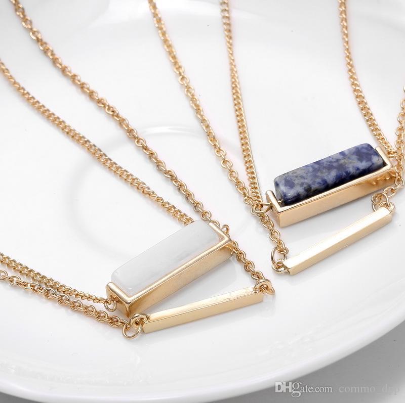 Korean Horizontal Natural Stone Necklace Luxury Multilayer Geometric Gemstone Pendant Necklace For Women Ladies Fashion Jewelry
Korean Horizontal Natural Stone Necklace Luxury Multilayer Geometric Gemstone Pendant Necklace For Women Ladies Fashion Jewelry