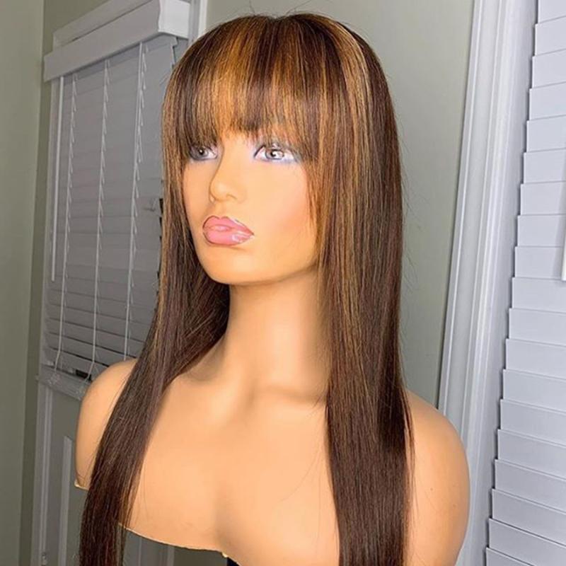 Glueless Highlight 13x6 Lace Front Human Hair Wigs with Baby Hair Peruvian Full Lace with Bangs for Black Women Natural Hairline, 13x3 lace front wig
Glueless Highlight 13x6 Lace Front Human Hair Wigs with Baby Hair Peruvian Full Lace with Bangs for Black Women Natural Hairline, 13x3 lace front wig