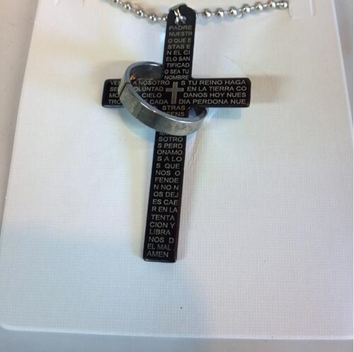 Fashion Stainless Steel Pendant Christian Bible Prayer Cross Pendant Men Necklace Charming Gifts Jewelry GB72