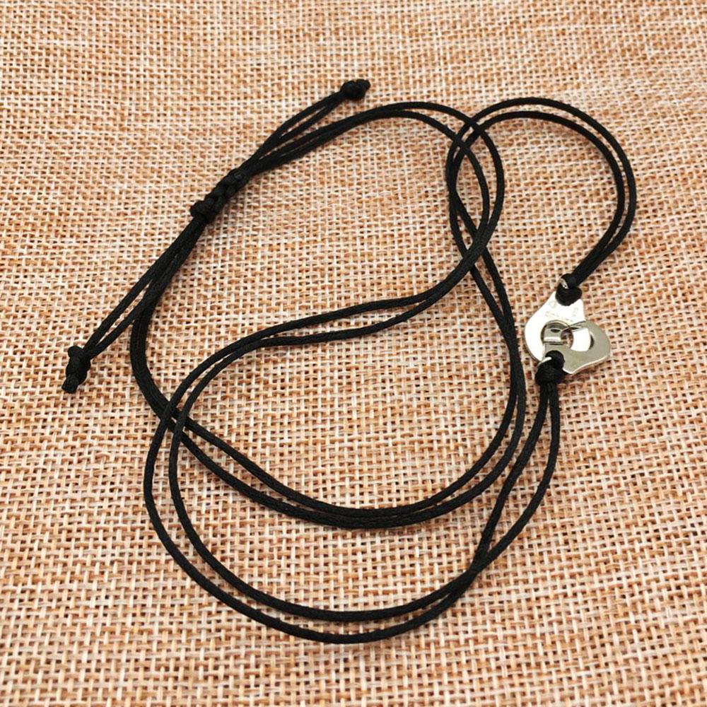 Men's & Women's Real 925 Sterling Silver Handcuffs Pendant with Red/Black Cord by France Dinh Jewelry