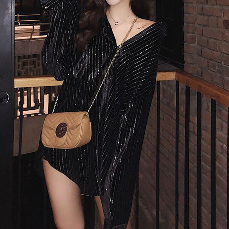 RealShe New Women Blusas Mujer De Moda 2019 Autumn Winter Black Striped Blouse Womens Tops And Blouses Long Sleeves Shirts Tops V191018