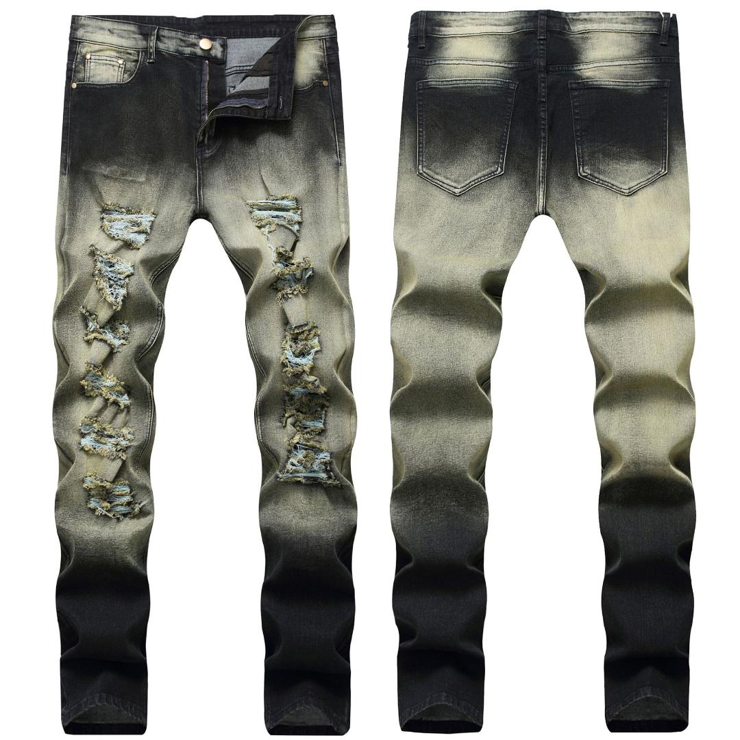 Men's elastic ripped jeans Slim men trousers Casual Denim Pants Classic Cowboys Young Man Retro jeans trousers double color, Black
Men's elastic ripped jeans Slim men trousers Casual Denim Pants Classic Cowboys Young Man Retro jeans trousers double color, Black