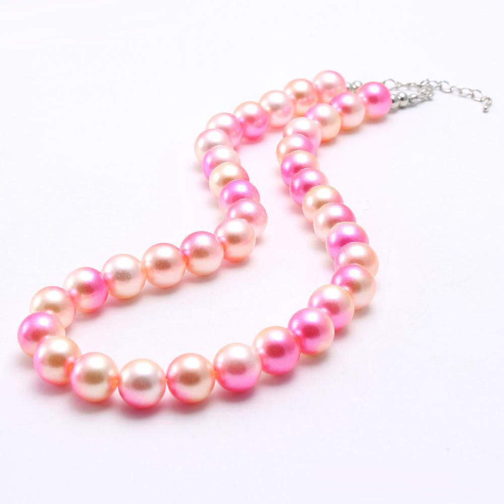 New Arrivel Fashion Magic Pearl Kid Chunky Necklace Girls Pearl Bubblegum Beads Chunky Necklace Jewelry For Children