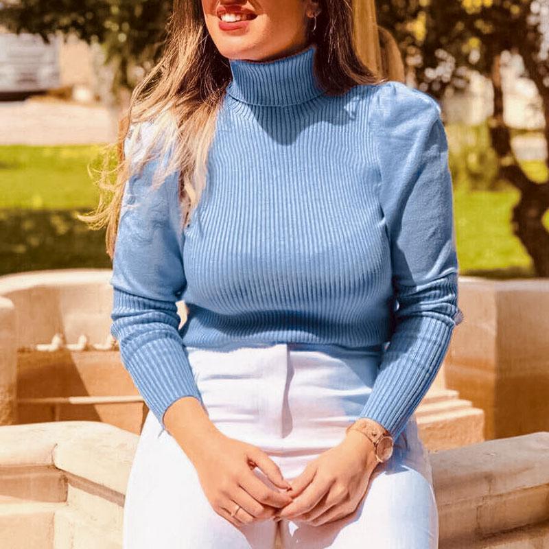 Vintage turtleneck knitted sweater women Puff sleeve pullovers female Autumn winter 2019 Solid Long sleeve sweater Streetwear, -2
Vintage turtleneck knitted sweater women Puff sleeve pullovers female Autumn winter 2019 Solid Long sleeve sweater Streetwear, -2