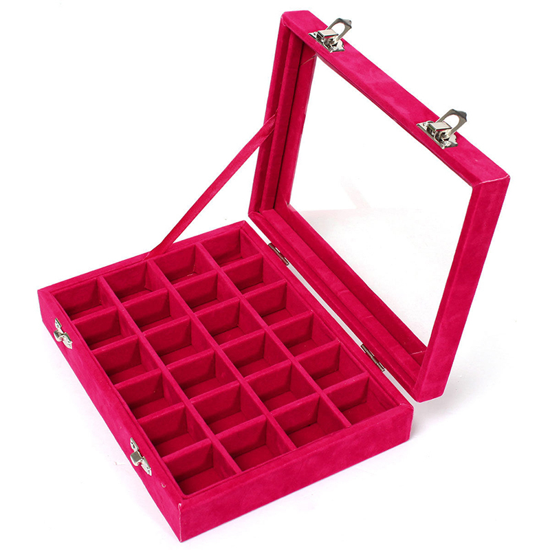 24 Grid Velvet With Glass Jewelry Packaging Boxes For Ring Earrings Colar Jewelry Organizer Storage Joyeros Organizador De Joyas C19021601, Black;white
24 Grid Velvet With Glass Jewelry Packaging Boxes For Ring Earrings Colar Jewelry Organizer Storage Joyeros Organizador De Joyas C19021601, Black;white