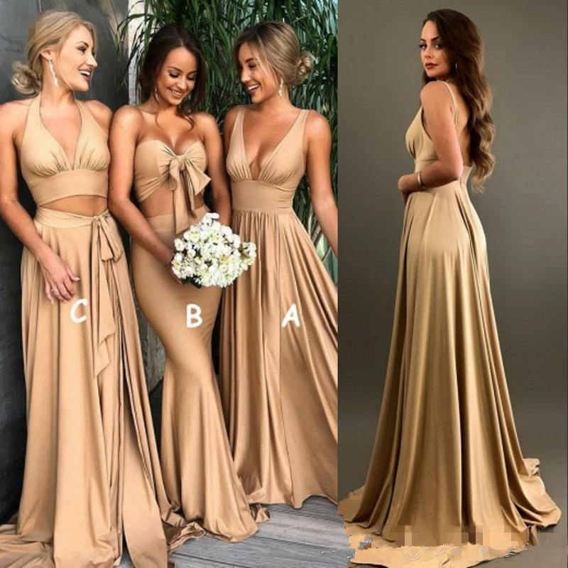 Sexy Gold Bridesmaid Dresses slit A Line V Neck Long Boho country beach Maid of Honor Gowns Plus Size Wedding Guest Party Gowns Wears 94
Sexy Gold Bridesmaid Dresses slit A Line V Neck Long Boho country beach Maid of Honor Gowns Plus Size Wedding Guest Party Gowns Wears 94