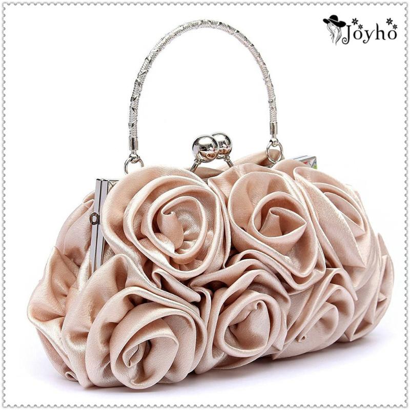 Evening Bags Women Satin Rose Pure Color Handbag Wedding Handbags Flower Bolsa Clutch Bag, Black
Evening Bags Women Satin Rose Pure Color Handbag Wedding Handbags Flower Bolsa Clutch Bag, Black