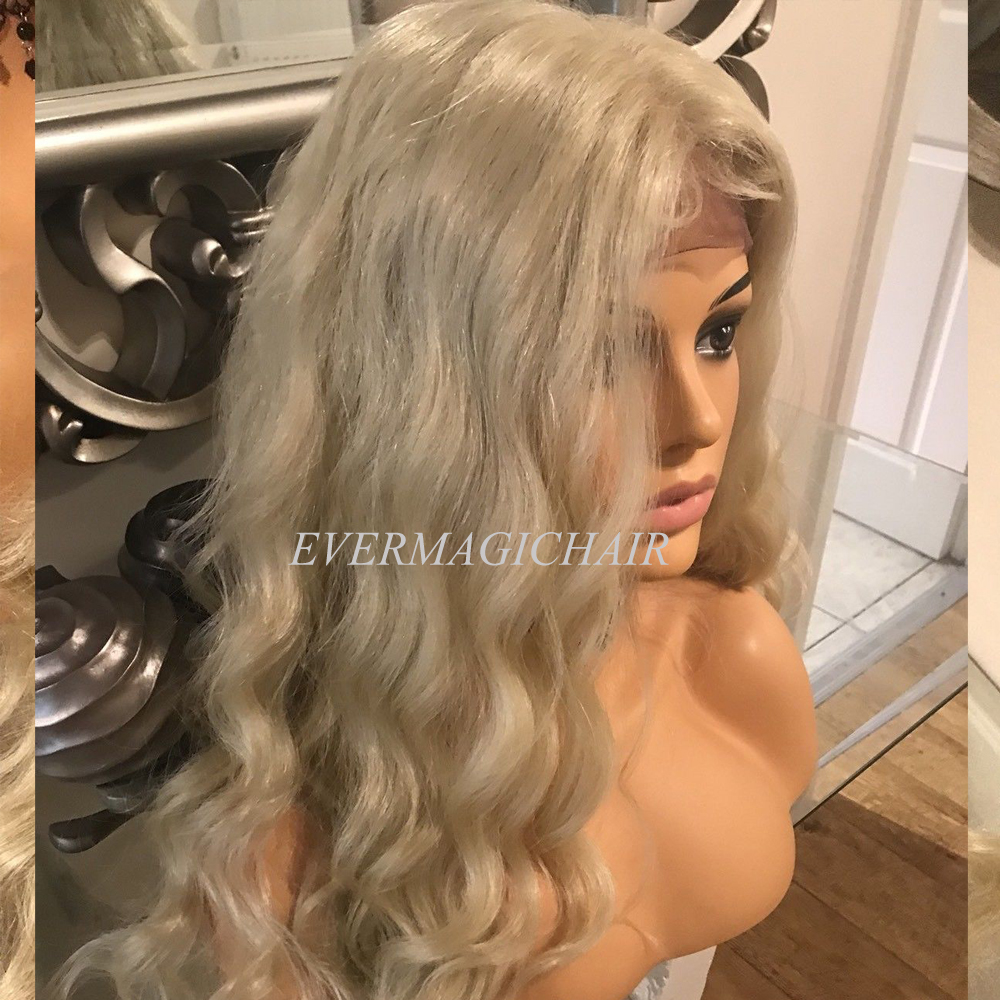 Blonde Full Lace Human Hair Wigs Body Wave Brazilian Virgin Human Hair 150 Density Lace Front wig With Baby Hair Glueless