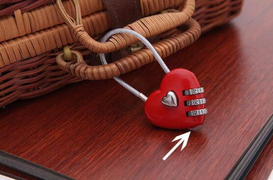 100pcs Lovely Heart Shape Resettable Combination Padlock Metal Luggage Suitcase Bag Diary 3 Digits Lock Cabinet Safe..