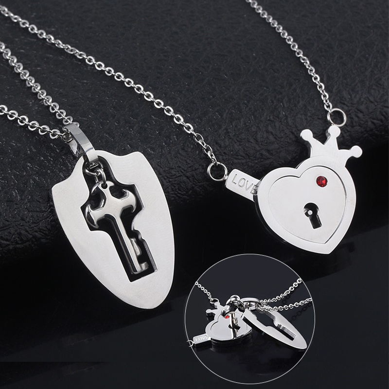 MIDY Lovers Jewelry Crown Love Heart Necklaces Set Key Pendant Stainless Steel Choker Necklace Couples Valentine's Jewelry
MIDY Lovers Jewelry Crown Love Heart Necklaces Set Key Pendant Stainless Steel Choker Necklace Couples Valentine's Jewelry