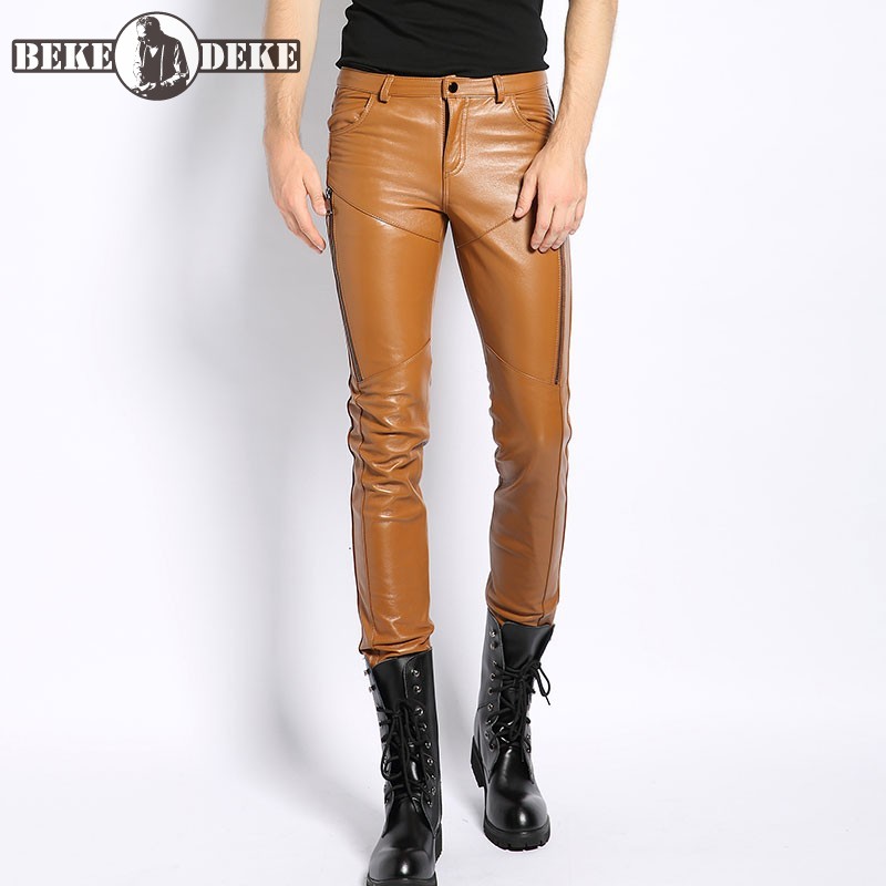 Fashion 100% Real Leather Motorcycle Pants Men 2020 New Brand Zip Slim Fit Sheepskin Trousers Winter Punk Casual Pencil Pants, Black
Fashion 100% Real Leather Motorcycle Pants Men 2020 New Brand Zip Slim Fit Sheepskin Trousers Winter Punk Casual Pencil Pants, Black