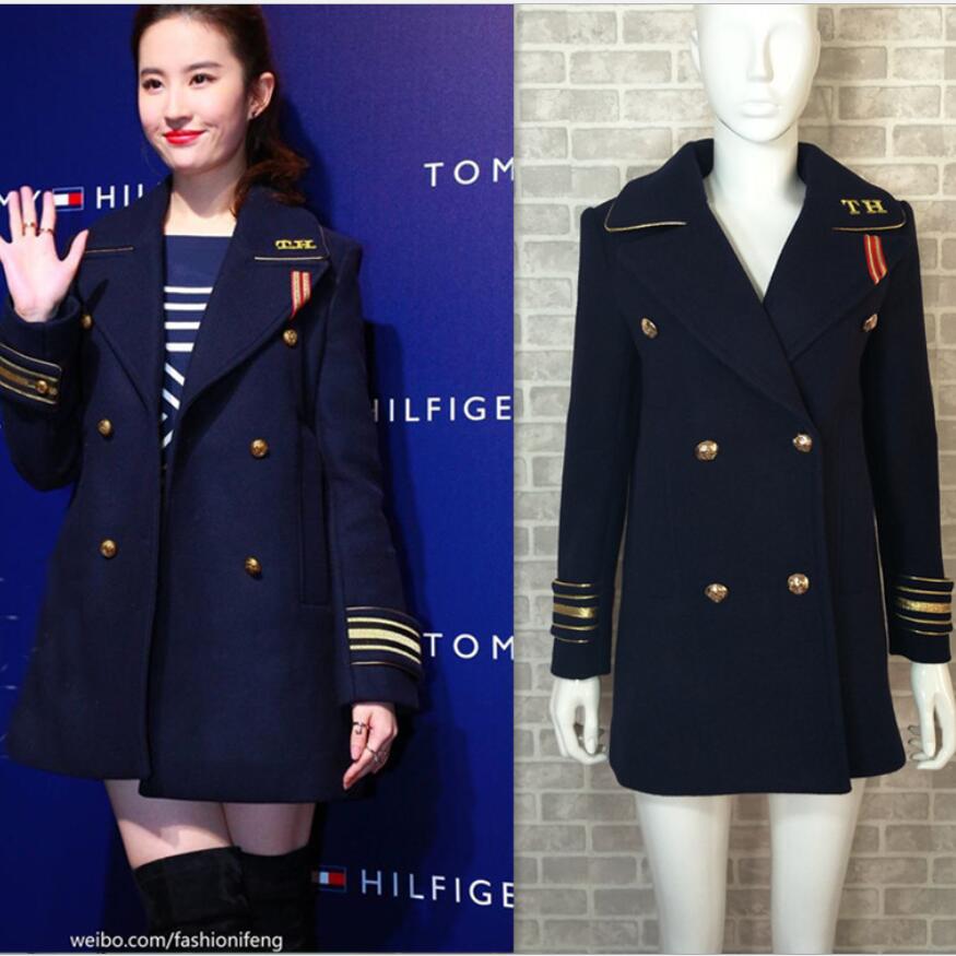 Women Double breasted navy blue style woolen overcoat badge women basic coats winter England Winter Jacket, Dark blue
Women Double breasted navy blue style woolen overcoat badge women basic coats winter England Winter Jacket, Dark blue