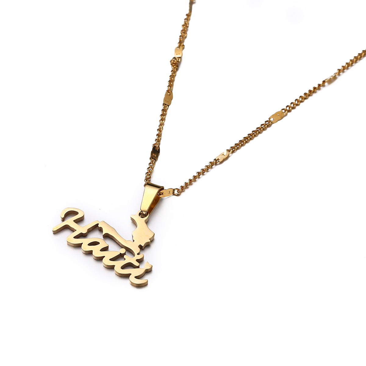 Stainless Steel Trendy Haiti Map Pendant Necklace Women Girls Ayiti Maps Party Haiti Chain Jewelry