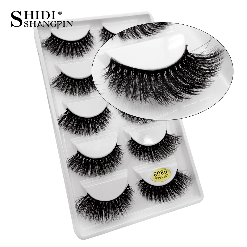 Hot 3D Mink Lashes Natural Long Thick False Eyelashes Handmade Reusable 3D Mink Eyelashes Full Strip Eyelash Extension Fake Lashes Makeup