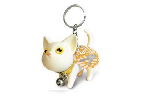 New 10pcs New Fashion Cute Kawaii Metal Kitten Cat Key Chain Ring Anime Keychain Novelty Creative Trinket Charm Women Girl Kids