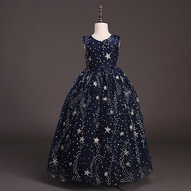 Full Star Flower Girls Dresses Sleeves Jewel Neck Girls Pageant Dresses Ball Gown Dress For Wedding Birthday Party