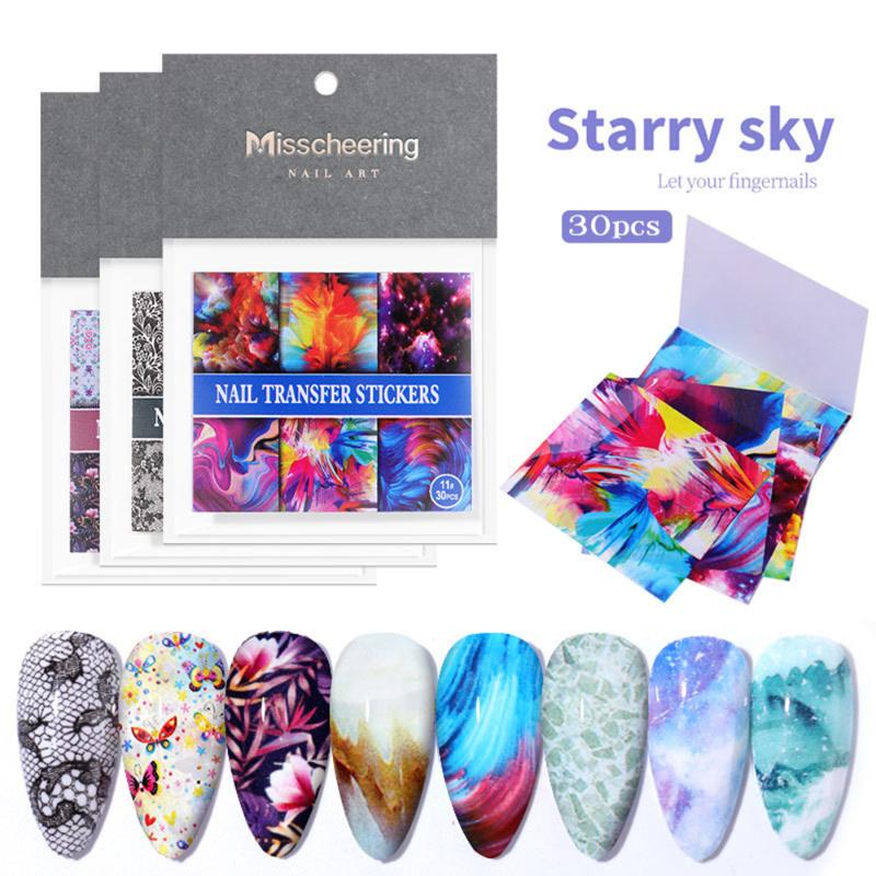 30Pcs/Bag Women Fashion Laser Gradient Color Starry Sky Butterfly Nail Stickers Shell Flakes Nail Foil Transfer Decal Beauty Art, Lgxk-002
30Pcs/Bag Women Fashion Laser Gradient Color Starry Sky Butterfly Nail Stickers Shell Flakes Nail Foil Transfer Decal Beauty Art, Lgxk-002