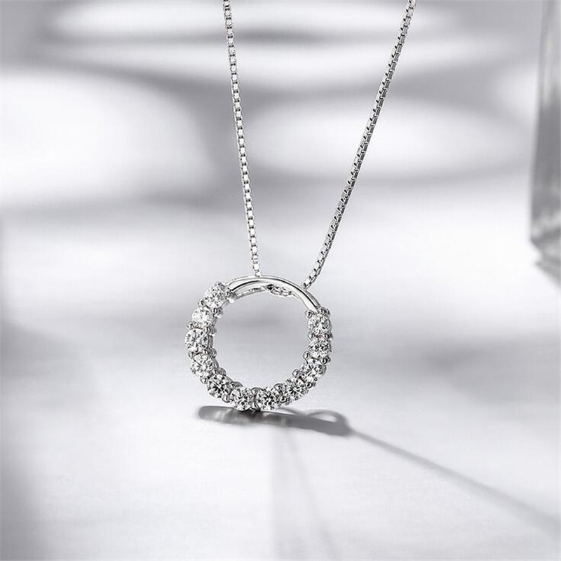 Ins Top Selling Simple Fashion Jewelry 925 Sterling Silver Round Cut White Clear 5A Cubic Zircon Promise Women Wedding Bridal Bracelet Gift
