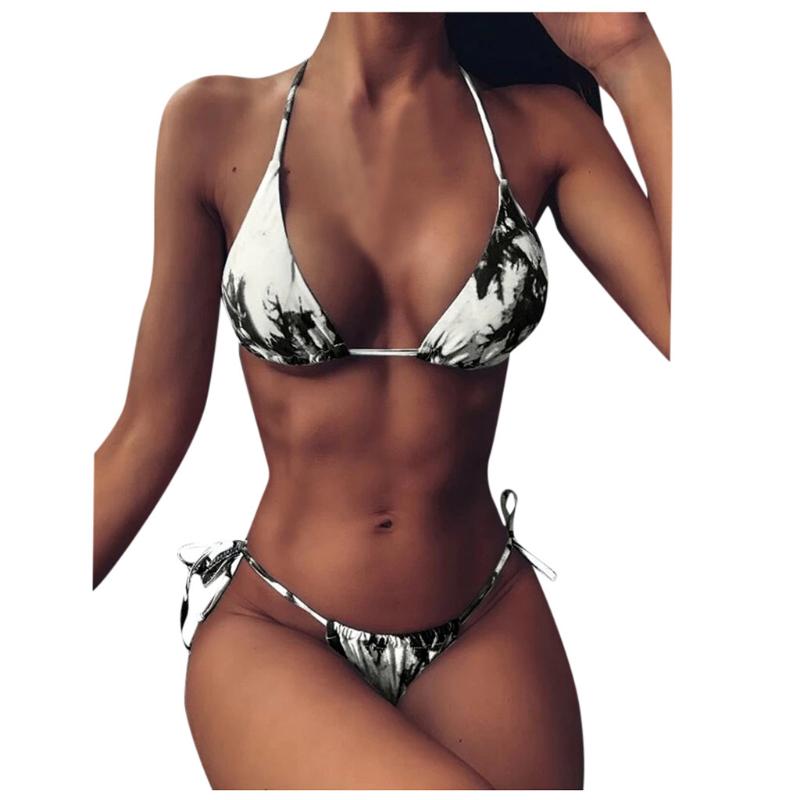 Women Bathing Suit Beach Wear Swim Tie-Dye Lace Up High Cut Leg Halter Bikini Set Two Piece Summer Swimsuit #4.27, Bk
Women Bathing Suit Beach Wear Swim Tie-Dye Lace Up High Cut Leg Halter Bikini Set Two Piece Summer Swimsuit #4.27, Bk