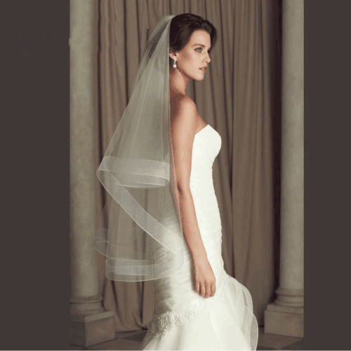 elegant zuhair murad short veil tulle bridal wedding veil fingertip length simple bridal veils cheap free shipping