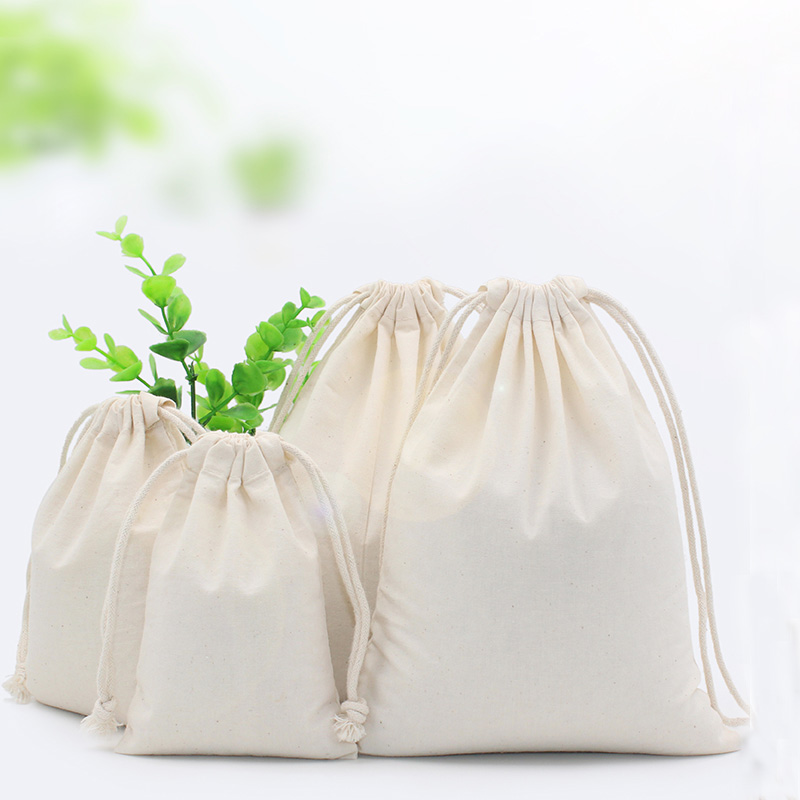 7x9 9x12 10x15 13x18 15x20cm cotton drawstring bag Small Muslin Bracelet Gifts Jewelry Packaging Bags Cute Drawstring Gift Bag P703617125
