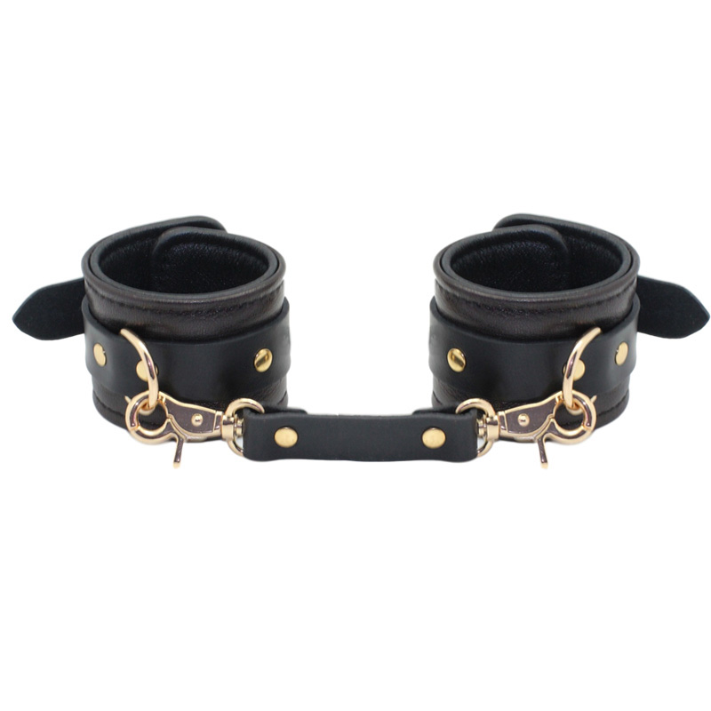 Adjustable Sexy Genuine leather Handcuffs Bondage BDSM Black Ankle Cuff Restraints Exotic Accessories adult sex games products