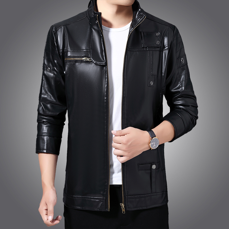 Autumn Winter Fashion Pure Color Imitation Leather Jacket Men Coats Size S M L XL Classic Stand Collar Men PU Leather Jackets, Black
Autumn Winter Fashion Pure Color Imitation Leather Jacket Men Coats Size S M L XL Classic Stand Collar Men PU Leather Jackets, Black