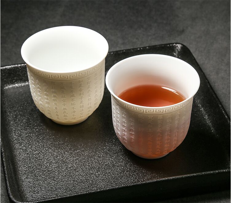 

Dehua white porcelain kung fu tea cup heart by master single handmade sample tea cup ceramic tea set small bowl