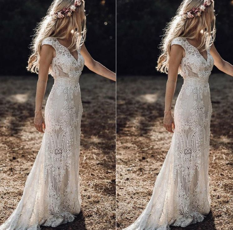 Vintage Berta Full Lace Mermaid Wedding Dresses V Neck Cap Sleeve Bridal Gowns Bohemian Beach Garden Custom Made Wedding Gowns, Custom made from color chart
Vintage Berta Full Lace Mermaid Wedding Dresses V Neck Cap Sleeve Bridal Gowns Bohemian Beach Garden Custom Made Wedding Gowns, Custom made from color chart
