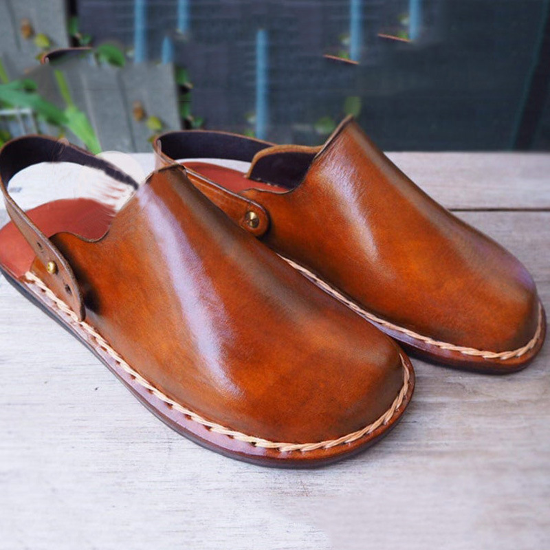 Sandals Men Shoes Casual Shoe Male Man Flats Summer Closed Toe Vintage Plus Size Zapatos De Hombres Personlizar M0514