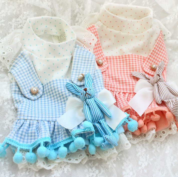 Free shipping handmade adorable dog clothing cat pet dresses so good Knitted cotton soft breathable plaid dog dress with rabbit, Blue
Free shipping handmade adorable dog clothing cat pet dresses so good Knitted cotton soft breathable plaid dog dress with rabbit, Blue