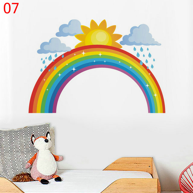 Retail 7 Styles Kids Rainbow Sun clound unicorn wall stickers home decor Art wall sticker Children waterproof Decal Wallpapers Decorations
Retail 7 Styles Kids Rainbow Sun clound unicorn wall stickers home decor Art wall sticker Children waterproof Decal Wallpapers Decorations